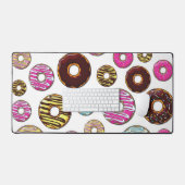 Muster von Donuts, farbenfrohe Donuts, Sprinklen Schreibtischunterlage (Tastatur & Maus)