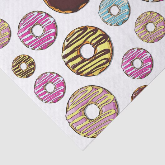 Muster von Donuts, farbenfrohe Donuts, Sprinklen Seidenpapier (Ausschnitt)