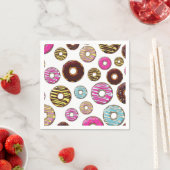 Muster von Donuts, farbenfrohe Donuts, Sprinklen Serviette (Beispiel)