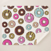 Muster von Donuts, farbenfrohe Donuts, Sprinklen Sherpadecke (Vorderseite (Horizontal))