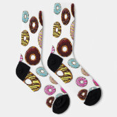 Muster von Donuts, farbenfrohe Donuts, Sprinklen Socken (Rechts)