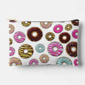 Muster von Donuts, farbenfrohe Donuts, Sprinklen Zubehörtasche (Vorderseite)