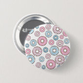 Muster von Donuts, rosa Donuts, blaue Donuts Button (Vorne & Hinten)
