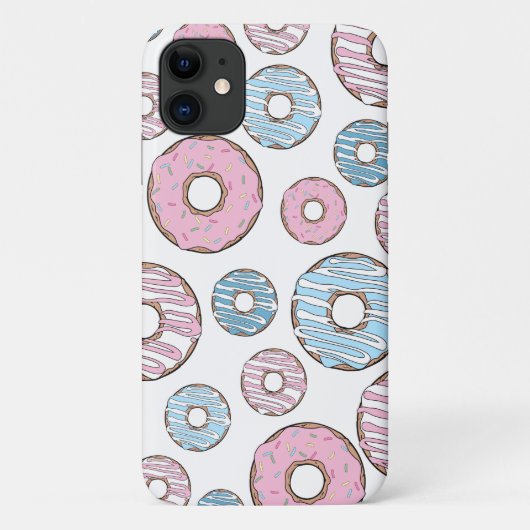 Muster von Donuts, rosa Donuts, blaue Donuts Case-Mate iPhone Hülle (Rückseite)