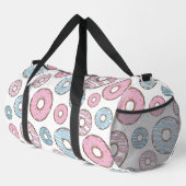 Muster von Donuts, rosa Donuts, blaue Donuts Duffle Bag (Rechte Ecke)