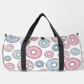 Muster von Donuts, rosa Donuts, blaue Donuts Duffle Bag (Rückseite)