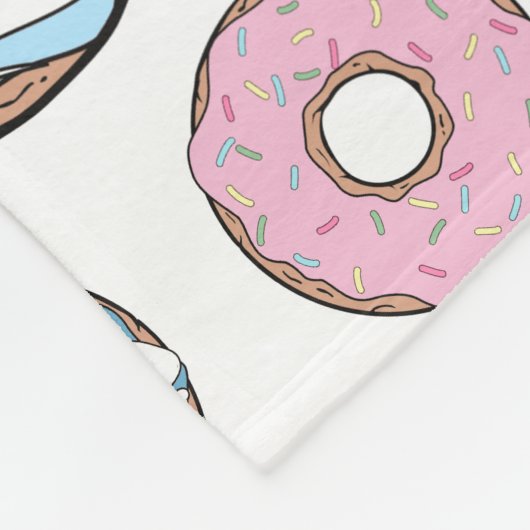 Muster von Donuts, rosa Donuts, blaue Donuts Fleecedecke (Ecke)