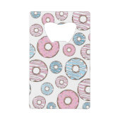 Muster von Donuts, rosa Donuts, blaue Donuts Geldbeutel Flaschenöffner (Vorderseite)