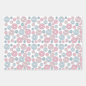 Muster von Donuts, rosa Donuts, blaue Donuts Geschenkpapier Set (Vorderseite 3)