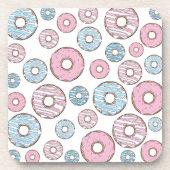 Muster von Donuts, rosa Donuts, blaue Donuts Getränkeuntersetzer (Vorderseite)