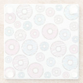 Muster von Donuts, rosa Donuts, blaue Donuts Glasuntersetzer (Rückseite)
