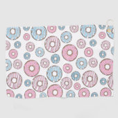 Muster von Donuts, rosa Donuts, blaue Donuts Golfhandtuch (Horizontal)