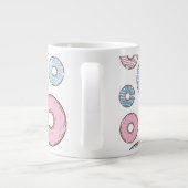 Muster von Donuts, rosa Donuts, blaue Donuts Jumbo-Tasse (Rückseite)