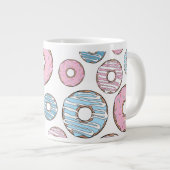 Muster von Donuts, rosa Donuts, blaue Donuts Jumbo-Tasse (Vorderseite Rechts)