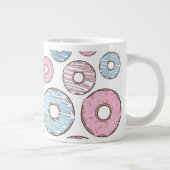 Muster von Donuts, rosa Donuts, blaue Donuts Jumbo-Tasse (Rechts)