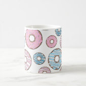Muster von Donuts, rosa Donuts, blaue Donuts Kaffeetasse (Mittel)