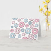 Muster von Donuts, rosa Donuts, blaue Donuts Karte (Gelbe Blume)