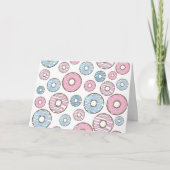 Muster von Donuts, rosa Donuts, blaue Donuts Karte (Vorderseite)
