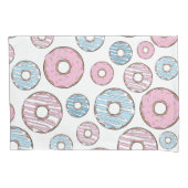 Muster von Donuts, rosa Donuts, blaue Donuts Kissenbezug (Vorderseite)