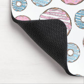 Muster von Donuts, rosa Donuts, blaue Donuts Mousepad (Ecke)