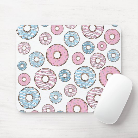 Muster von Donuts, rosa Donuts, blaue Donuts Mousepad (Mit Mouse)