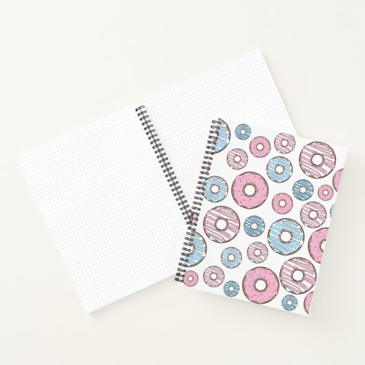 Muster von Donuts, rosa Donuts, blaue Donuts Notizblock (Innenseite)