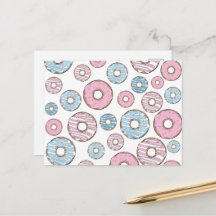 Muster von Donuts, rosa Donuts, blaue Donuts