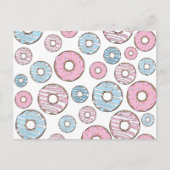 Muster von Donuts, rosa Donuts, blaue Donuts Postkarte (Vorderseite)