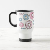 Muster von Donuts, rosa Donuts, blaue Donuts Reisebecher (Links)