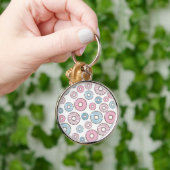 Muster von Donuts, rosa Donuts, blaue Donuts Schlüsselanhänger (Hand)