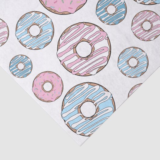Muster von Donuts, rosa Donuts, blaue Donuts Seidenpapier (Ausschnitt)