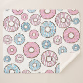 Muster von Donuts, rosa Donuts, blaue Donuts Sherpadecke (Vorderseite (Horizontal))