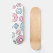Muster von Donuts, rosa Donuts, blaue Donuts Skateboard (Vorderseite)