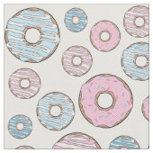 Muster von Donuts, rosa Donuts, blaue Donuts Stoff (Nahaufnahme)