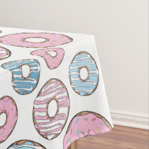 Muster von Donuts, rosa Donuts, blaue Donuts Tischdecke