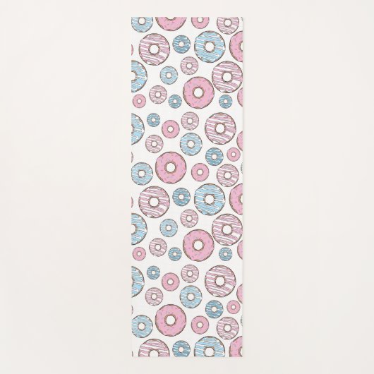 Muster von Donuts, rosa Donuts, blaue Donuts Yogamatte (Vorderseite)