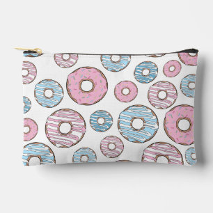 Muster von Donuts, rosa Donuts, blaue Donuts Zubehörtasche