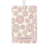 Muster von Donuts, rosa Donuts, Icing, Ihr Name Autolufterfrischer (Rückseite)