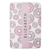 Muster von Donuts, rosa Donuts, Icing, Ihr Name Badematte (Vorderseite Vertikal)