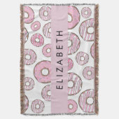 Muster von Donuts, rosa Donuts, Icing, Ihr Name Decke (Vorderseite Vertikal)