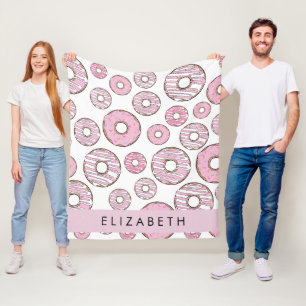 Muster von Donuts, rosa Donuts, Icing, Ihr Name Fleecedecke