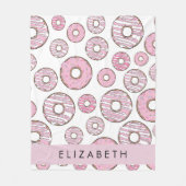 Muster von Donuts, rosa Donuts, Icing, Ihr Name Fleecedecke (Vorderseite)