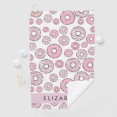 Muster von Donuts, rosa Donuts, Icing, Ihr Name Golfhandtuch (Insitu)