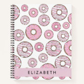 Muster von Donuts, rosa Donuts, Icing, Ihr Name Notizblock (Vorderseite)