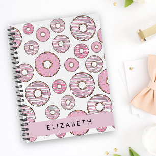 Muster von Donuts, rosa Donuts, Icing, Ihr Name Notizblock