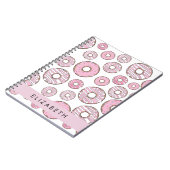 Muster von Donuts, rosa Donuts, Icing, Ihr Name Notizblock (Linke Seite)