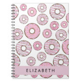 Muster von Donuts, rosa Donuts, Icing, Ihr Name Notizblock (Vorderseite)