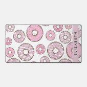 Muster von Donuts, rosa Donuts, Icing, Ihr Name Schreibtischunterlage (Vorderseite)
