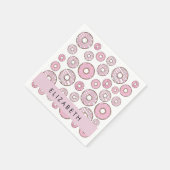 Muster von Donuts, rosa Donuts, Icing, Ihr Name Serviette (Ecke)