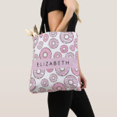 Muster von Donuts, rosa Donuts, Icing, Ihr Name Tasche (Von Nahem)